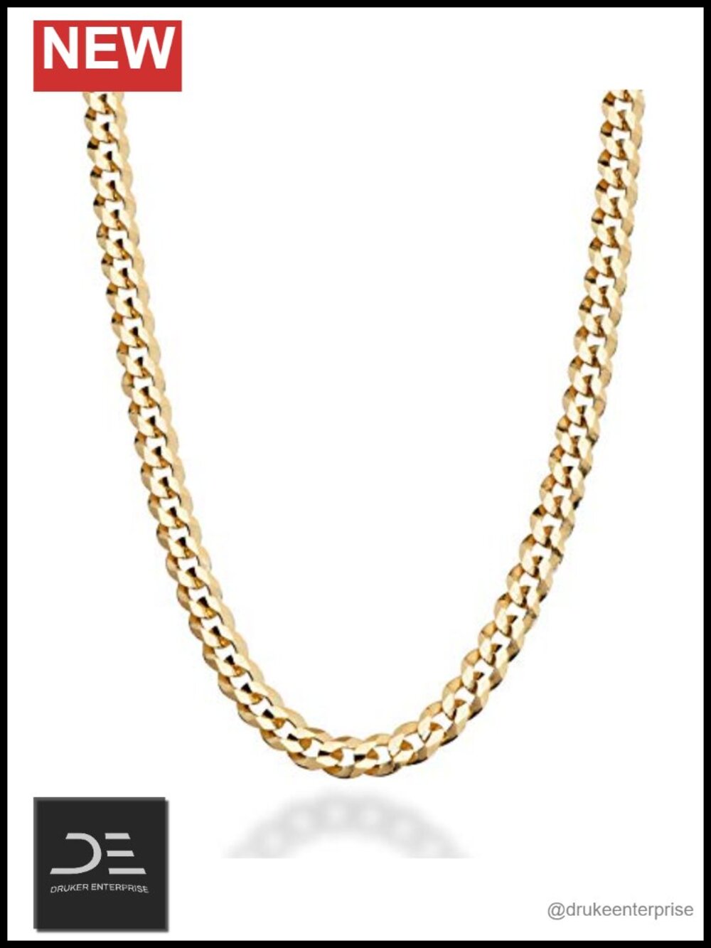 18K Gold Plated 925 Sterling Silver Cuban Link Chain Necklace 5mm 24"